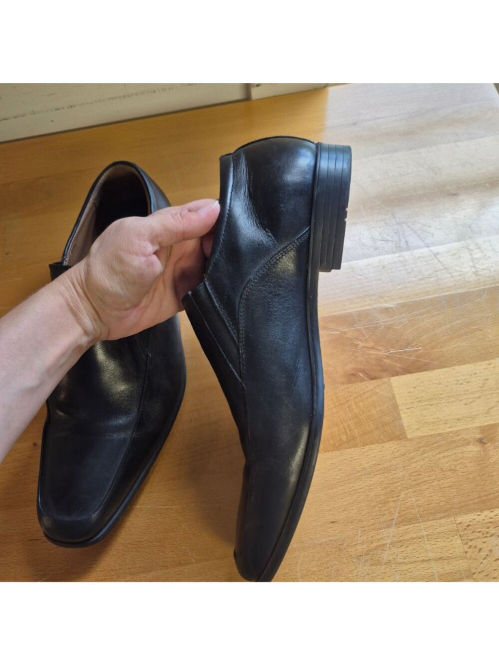 Gordon Rush Mens Black Leather Slip-On Dress Shoes Size 10.5 - Picture 4 of 7